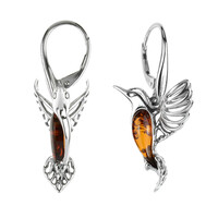 Pendientes en plata con Ámbar báltico