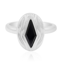 Anillo en plata con Espinela negra