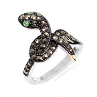 Anillo en plata con Tsavorita