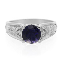 Anillo en plata con Iolita de Ceilán
