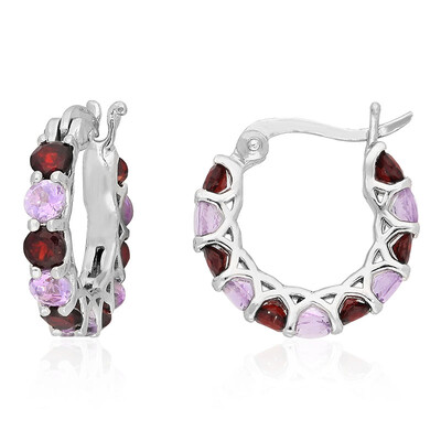 Pendientes en plata con Granate de Mozambique