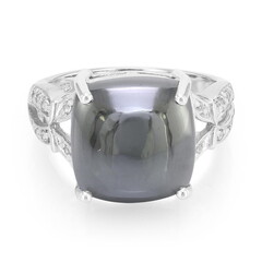 Anillo en plata con Hematita negra