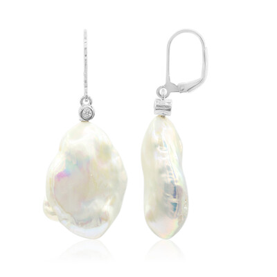 Pendientes en plata con Perla Freshwater (TPC)