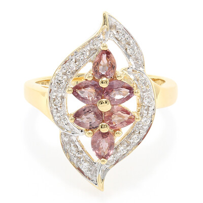 Anillo en oro con Zafiro Padparascha no calentado (AMAYANI)