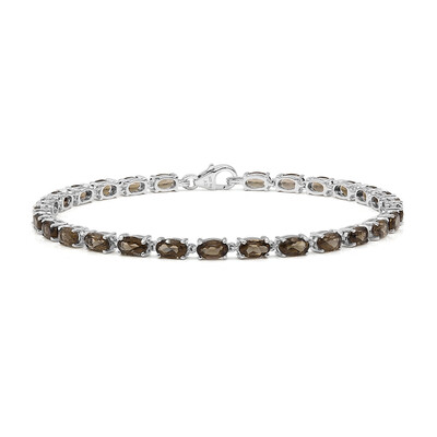 Brazalete en plata con Cuarzo ahumado