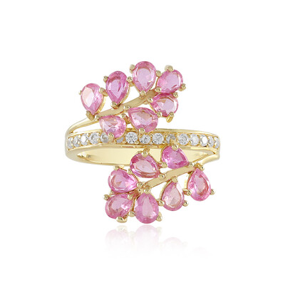 Anillo en plata con Zafiro rosa de Madagascar