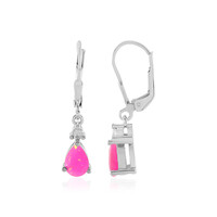 Pendientes en plata con Ópalo rosa de Etiopía
