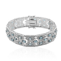 Brazalete en plata con Topacio azul de Londres