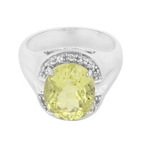 Anillo en plata con Citrino de color limón