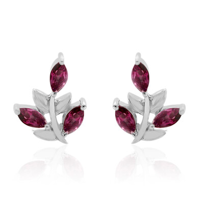 Pendientes en plata con Rodolita