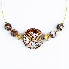 Collar en acero inoxidable con Ágata