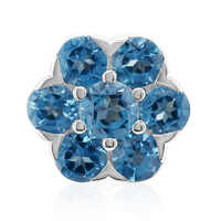 Colgante en plata con Topacio azul suizo