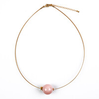 Collar en acero inoxidable con Ópalo piel de ángel