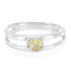Anillo en plata con Danburita neón amarillo