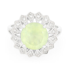 Anillo en plata con Prehnita
