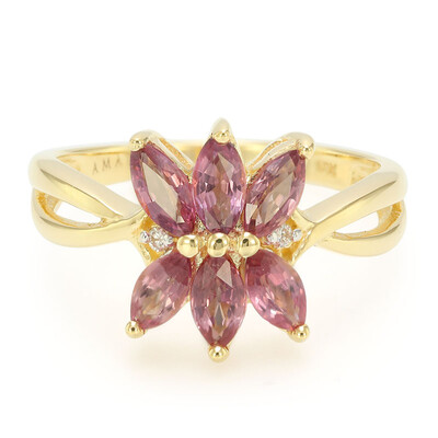 Anillo en oro con Zafiro Padparascha no calentado (AMAYANI)
