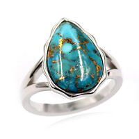 Anillo en plata con Turquesa azul cuprífera (Faszination Türkis)