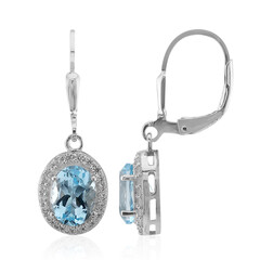 Pendientes en plata con Topacio azul cielo