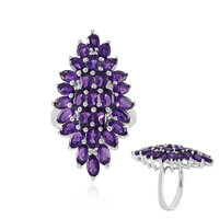 Anillo en plata con Amatista de Zambia