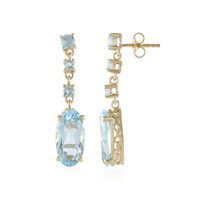 Pendientes en plata con Topacio azul cielo