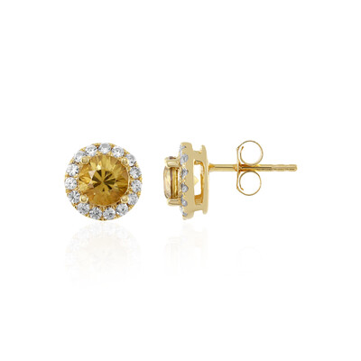 Pendientes en plata con Zircón amarillo