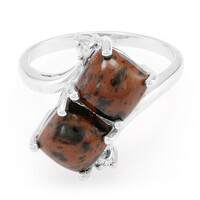 Anillo en plata con Obsidiana caoba