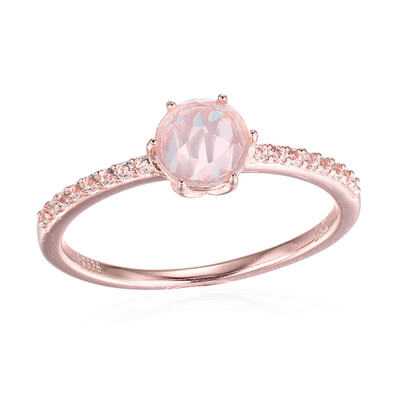 Anillo en plata con Cuarzo rosa