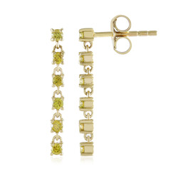 Pendientes en oro con Diamante amarillo SI2
