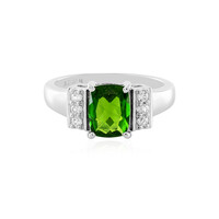 Anillo en plata con Diópsido de Rusia