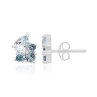 Pendientes en plata con Topacio azul cielo