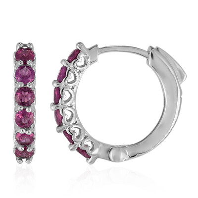 Pendientes en plata con Rodolita