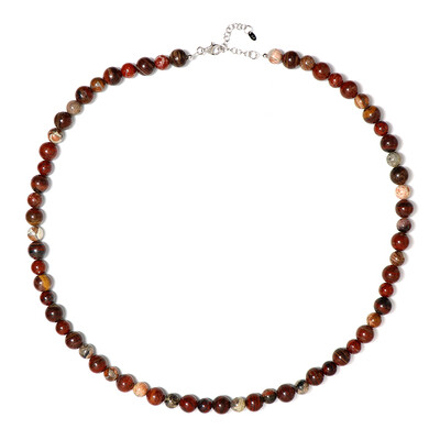 Collar en plata con Jaspe arco iris