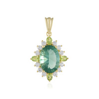 Colgante en plata con Fluorita verde
