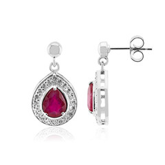 Pendientes en plata con Rubí de Bemainty