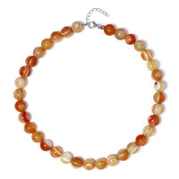 Collar en plata con Ágata Naranja