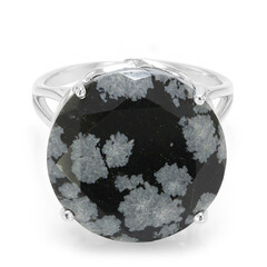 Anillo en plata con Obsidiana Copo de Nieve