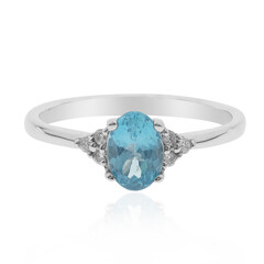 Anillo en oro con Apatita azul