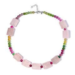 Collar en plata con Cuarzo rosa