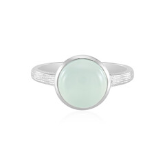Anillo en plata con Calcedonia agua