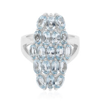 Anillo en plata con Topacio azul cielo