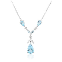 Collar en plata con Topacio azul cielo