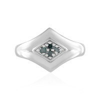 Anillo en plata con Diamante azul I2
