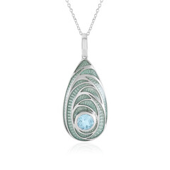 Collar en plata con Topacio azul cielo (Adela Silber)