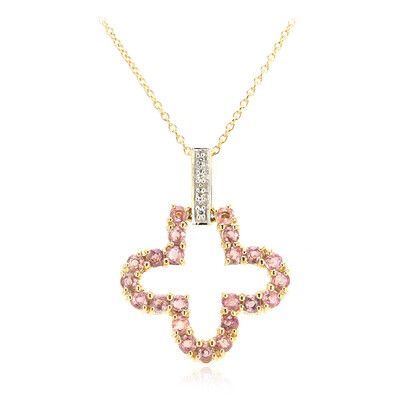 Collar en oro con Zafiro Padparascha no calentado (AMAYANI)