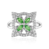 Anillo en plata con Tsavorita de Tanzania