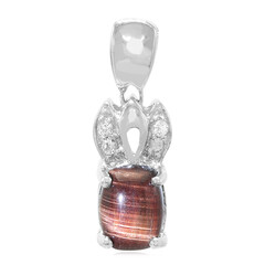 Colgante en plata con Ojo de tigre rojo