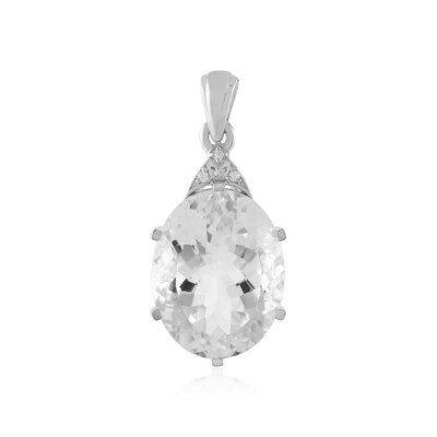 Colgante en plata con Cuarzo blanco