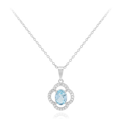 Collar en plata con Topacio azul suizo