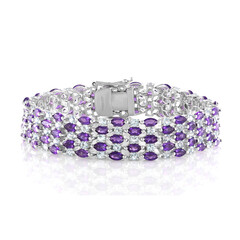 Brazalete en plata con Amatista de Zambia