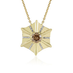 Collar en oro con Diamante champán I2 (de Melo)